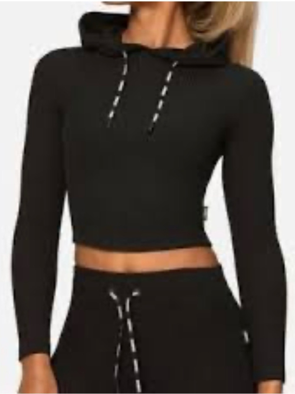 Stronger Women's Black Hoodie and Leggings Set, Size S